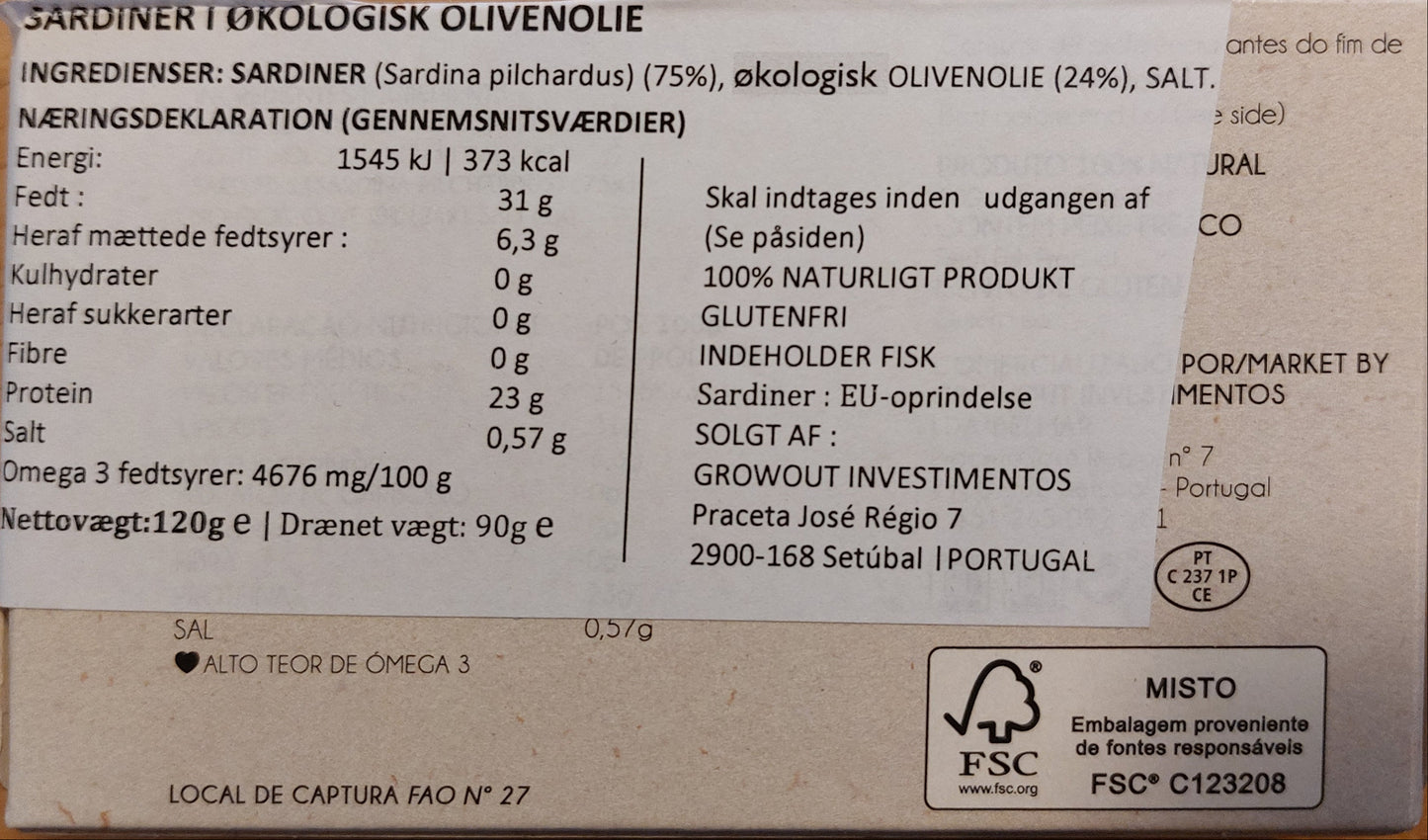 Belmar - Sardiner i økologisk olivenolie