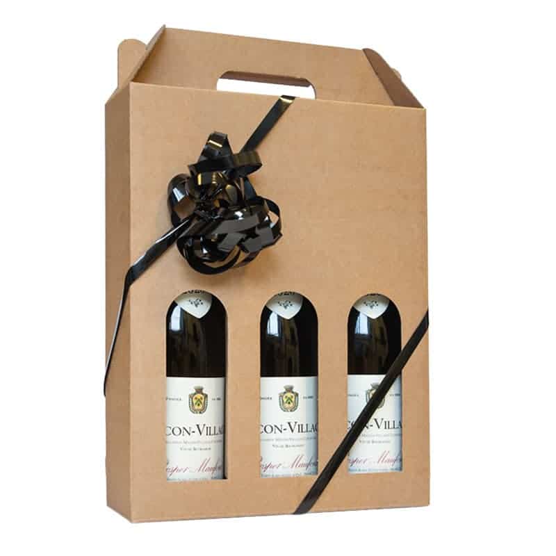 Gavekarton til 3 flasker, natur