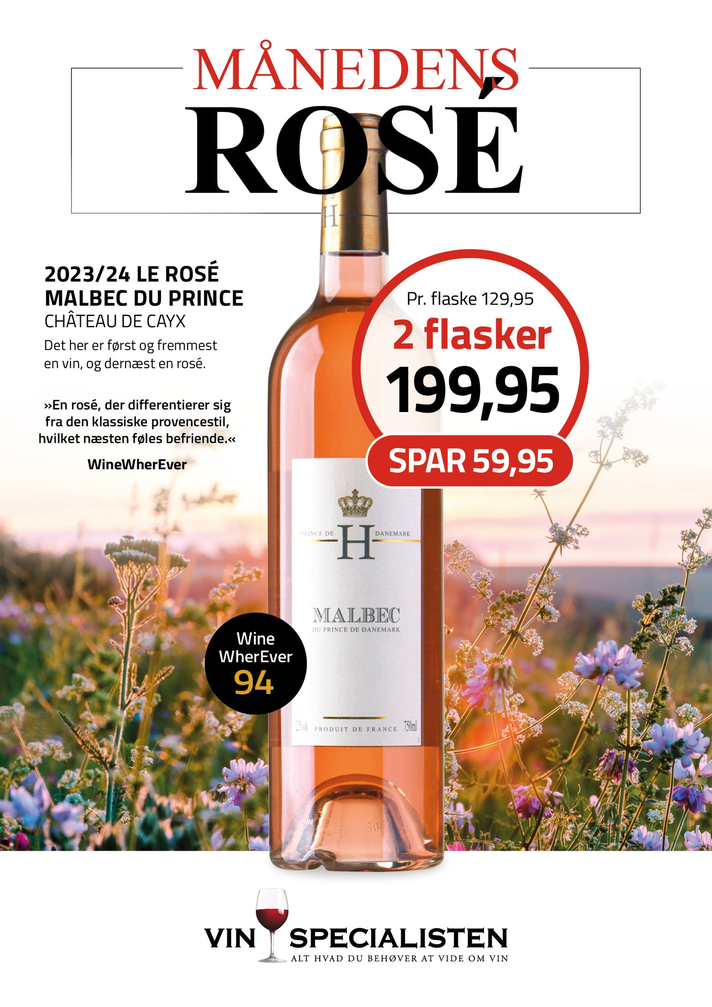 2023 le Rose Malbec du Prince, IGP, Château de Cayx